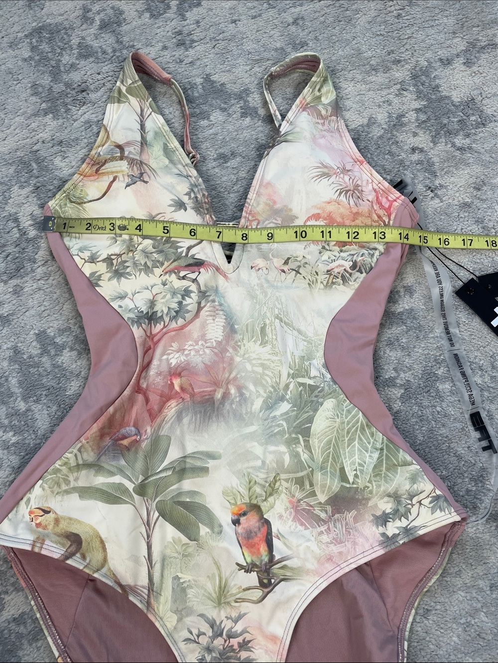 NWT TA3 Contour Cheeky Monkey One Piece Swimsuit Plungey Triangle M XLong - Picture 10 of 14